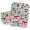 Santas w/ Presents Two Rectangle Burp Cloths - Open & Folded