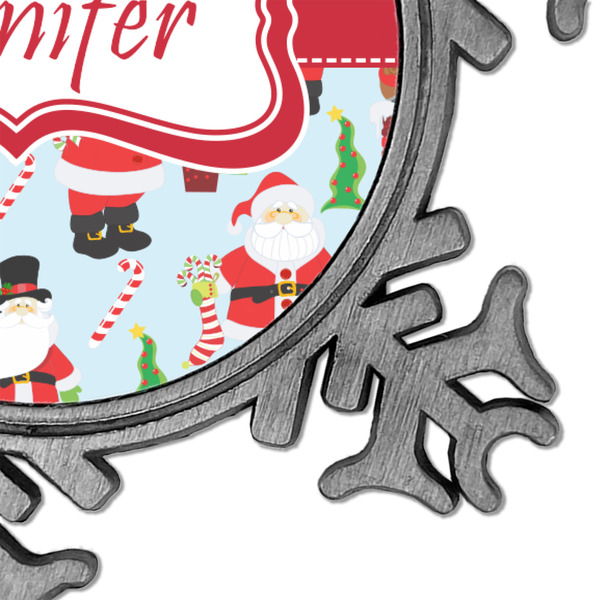 Santas w/ Presents Vintage Snowflake - Detail