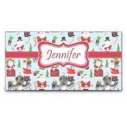 Santa and Presents Wall Mounted Coat Rack w/ Name or Text