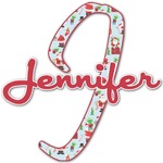 Santa and Presents Name & Initial Decal - Up to 18"x18" (Personalized)