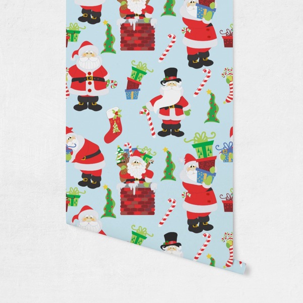 Santas w/ Presents Wallpaper on Wall