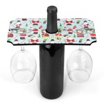 Santa and Presents Wine Bottle & Glass Holder (Personalized)