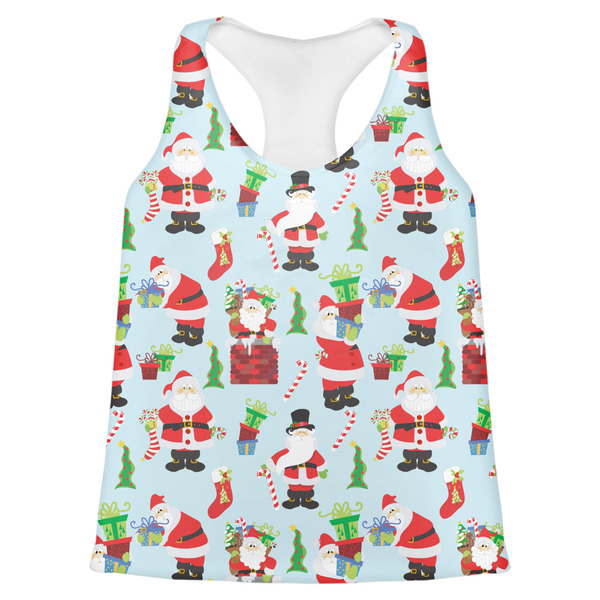 Custom Santa and Presents Womens Racerback Tank Top - 2X Large