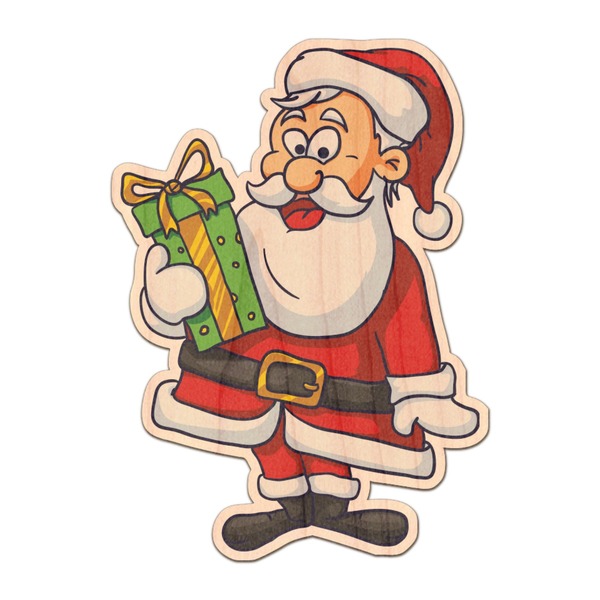 Custom Santa and Presents Genuine Maple or Cherry Wood Sticker
