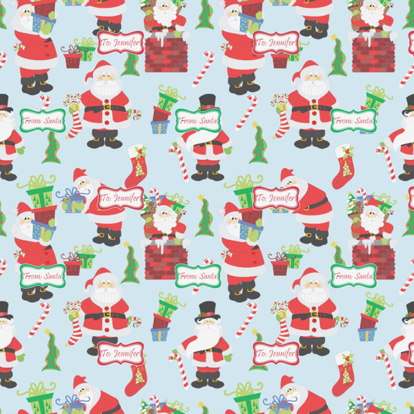Santas w/ Presents Wrapping Paper Square
