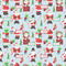 Santas w/ Presents Wrapping Paper Square