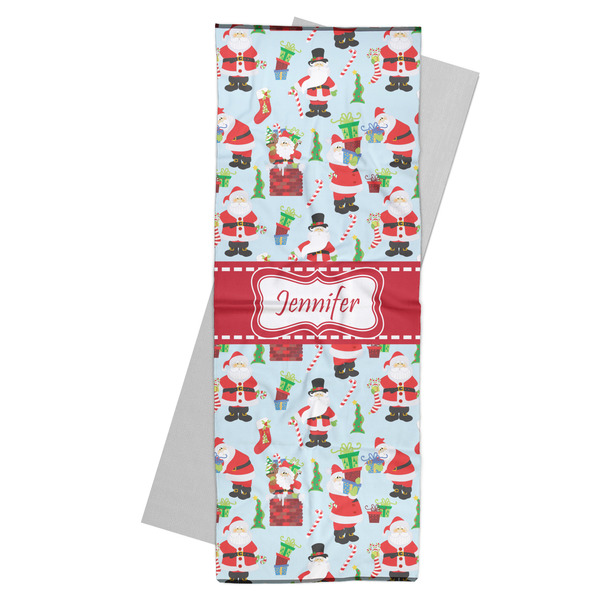 Custom Santa and Presents Yoga Mat Towel w/ Name or Text