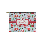 Santa and Presents Zipper Pouch - Small - 8.5"x6" w/ Name or Text