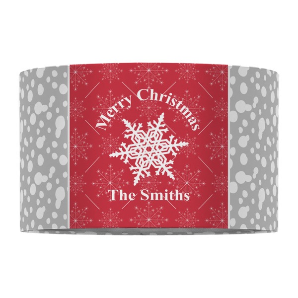 Snowflakes 12" Drum Lampshade - FRONT (Fabric)