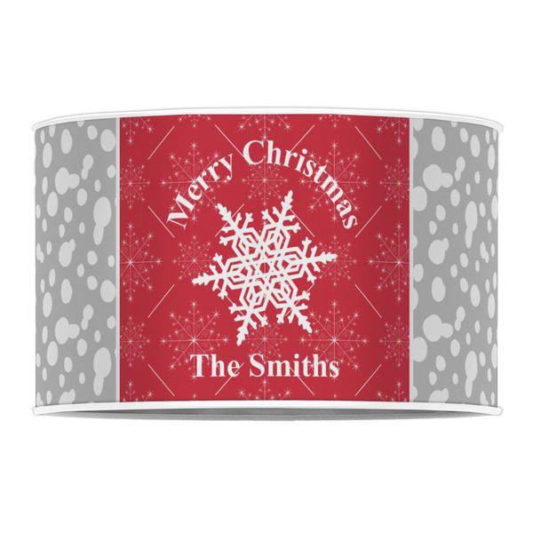 Snowflakes 12" Drum Lampshade - FRONT (Poly Film)