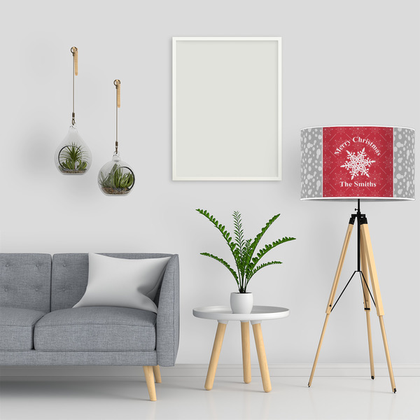 Snowflakes 12" Drum Lampshade - LIFESTYLE