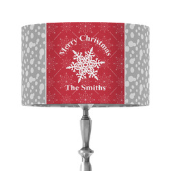 Snowflakes 12" Drum Lamp Shade - Fabric (Personalized)