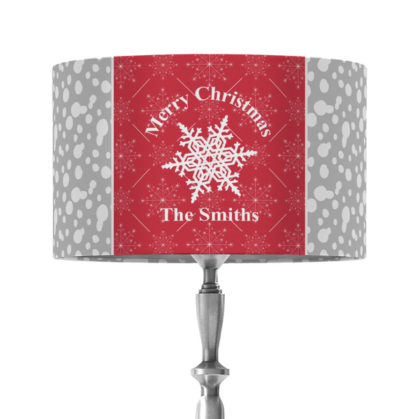 Custom Snowflakes 12" Drum Lamp Shade - Fabric (Personalized)