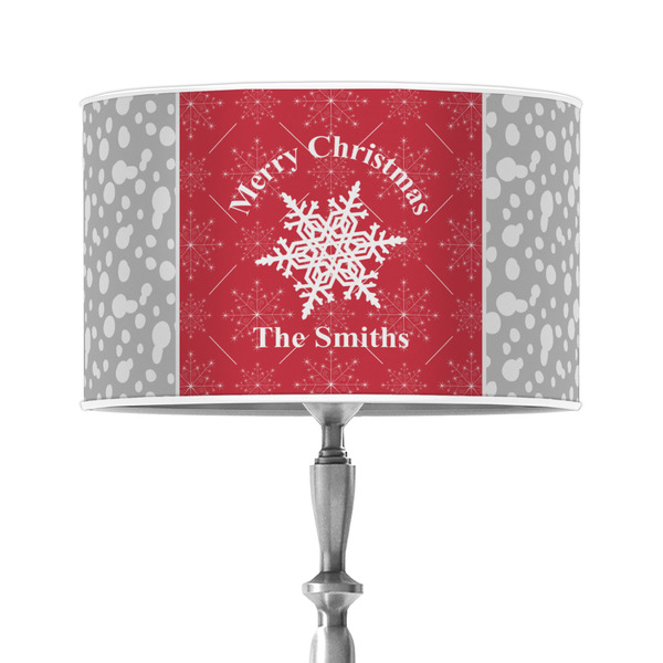 Custom Snowflakes 12" Drum Lamp Shade - Poly-film (Personalized)