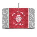 Snowflakes 12" Drum Pendant Lamp - Fabric (Personalized)
