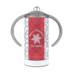 Snowflakes 12 oz Stainless Steel Sippy Cup (Personalized)
