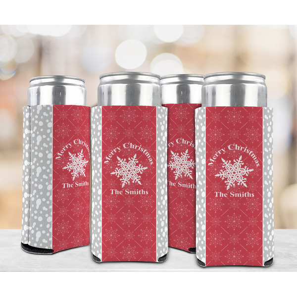 Snowflakes 12oz Tall Can Sleeve - Set of 4 - LIFESTYLE