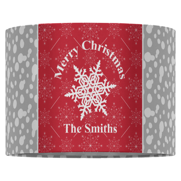 Snowflakes 16" Drum Lampshade - FRONT (Fabric)