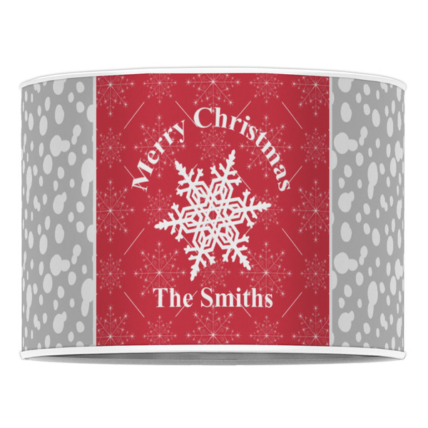 Snowflakes 16" Drum Lampshade - FRONT (Poly Film)
