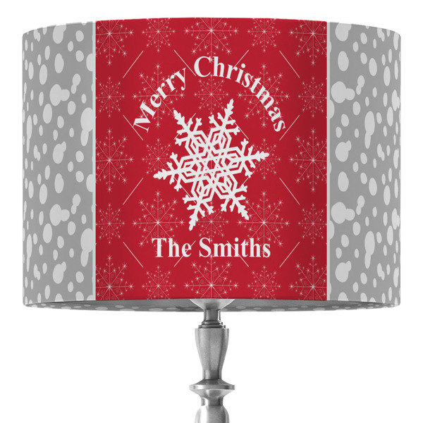 Custom Snowflakes 16" Drum Lamp Shade - Fabric (Personalized)