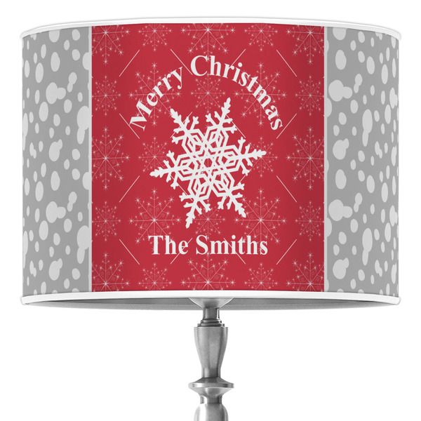 Custom Snowflakes 16" Drum Lamp Shade - Poly-film (Personalized)