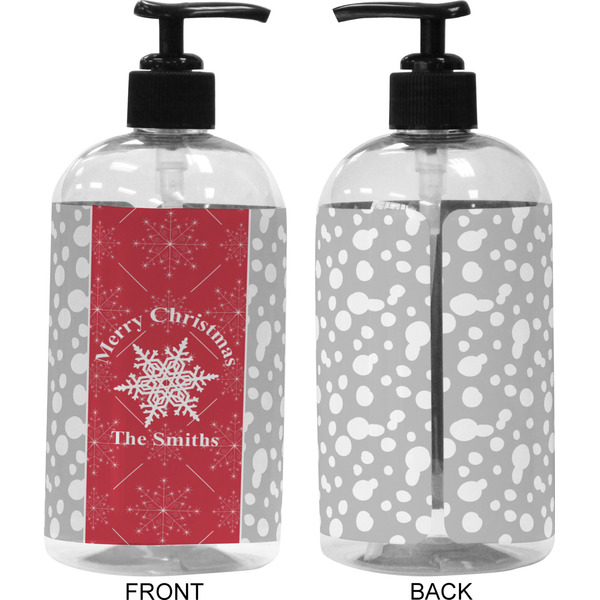 Snowflakes 16 oz Plastic Liquid Dispenser (Approval) - Black