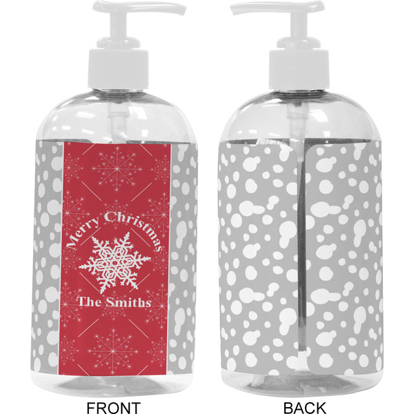 Snowflakes 16 oz Plastic Liquid Dispenser- Approval- White