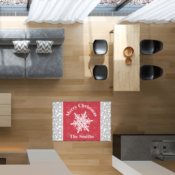 Snowflakes 2'x3' Indoor Area Rugs - IN CONTEXT