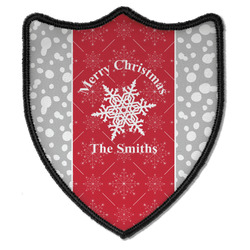 Snowflakes Iron On Shield Patch B w/ Name or Text