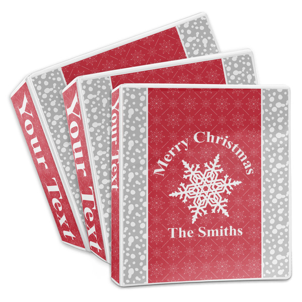 Custom Snowflakes 3-Ring Binder (Personalized)