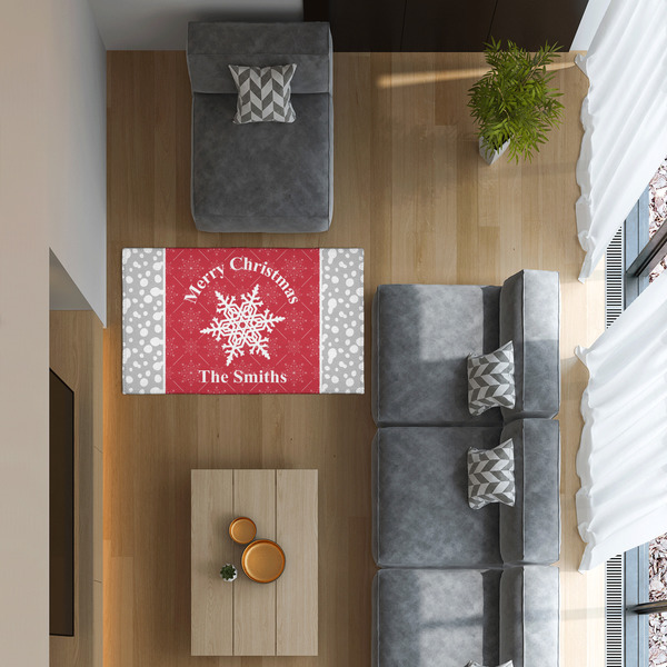 Snowflakes 3'x5' Indoor Area Rugs - IN CONTEXT