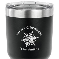 Snowflakes 30 oz Stainless Steel Tumbler - Black - Double Sided (Personalized)