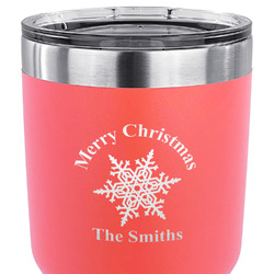 Snowflakes 30 oz Stainless Steel Tumbler - Coral - Single Sided (Personalized)