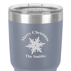 Snowflakes 30 oz Stainless Steel Tumbler - Grey - Double-Sided (Personalized)