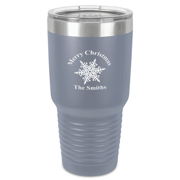 Custom Snowflakes 30 oz Stainless Steel Tumbler - Grey - Single-Sided (Personalized)