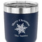 Snowflakes 30 oz Stainless Steel Ringneck Tumbler - Navy - CLOSE UP