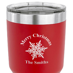 Snowflakes 30 oz Stainless Steel Tumbler - Red - Single Sided (Personalized)