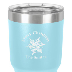 Snowflakes 30 oz Stainless Steel Tumbler - Teal - Double-Sided (Personalized)