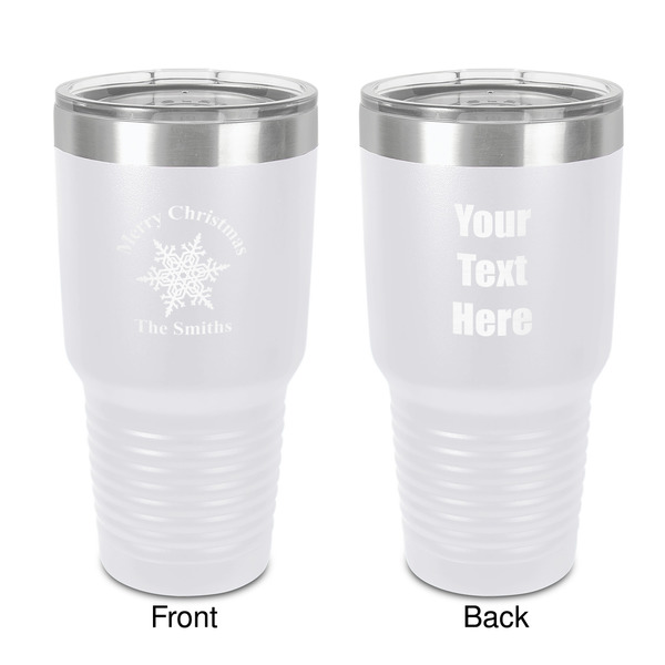 Custom Snowflakes 30 oz Stainless Steel Tumbler - White - Double-Sided (Personalized)