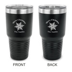 Snowflakes 30 oz Stainless Steel Tumbler - Black - Double Sided (Personalized)