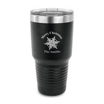 Snowflakes 30 oz Stainless Steel Tumbler - Black - Single Sided (Personalized)