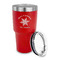 Snowflakes 30 oz Stainless Steel Ringneck Tumblers - Red - LID OFF
