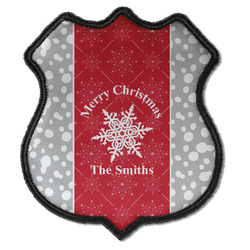 Snowflakes Iron On Shield Patch C w/ Name or Text