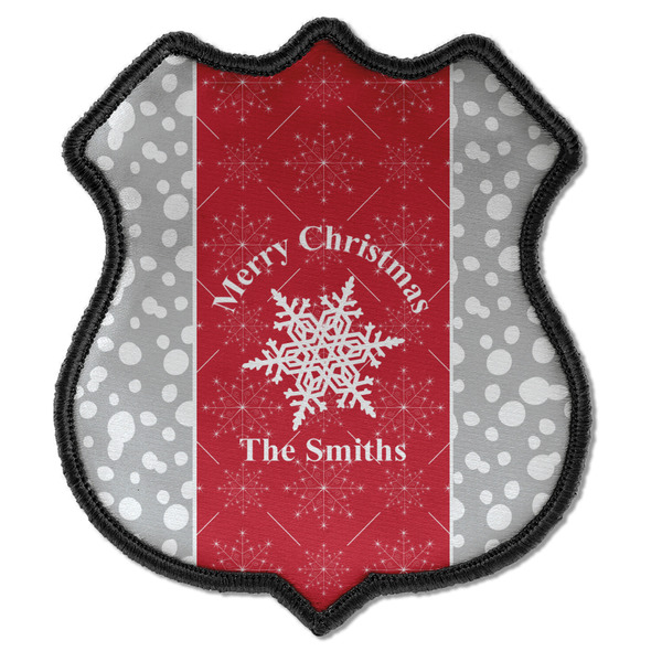Custom Snowflakes Iron On Shield Patch C w/ Name or Text