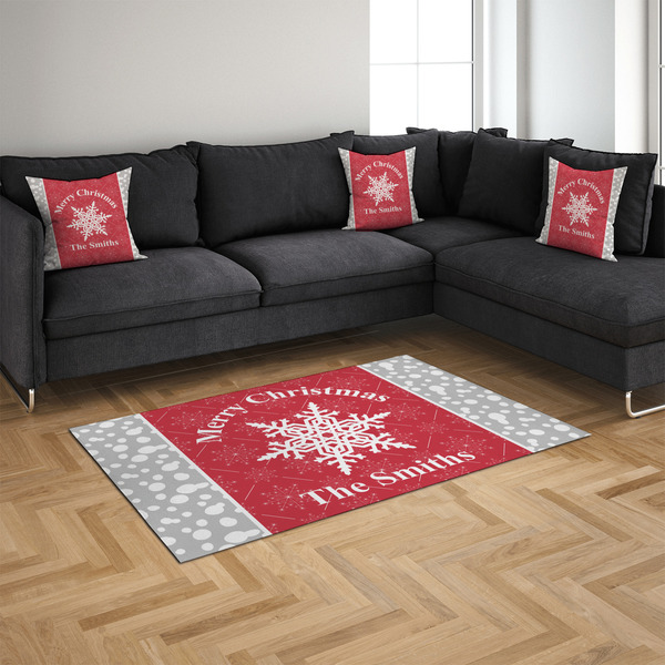 Snowflakes 4'x6' Indoor Area Rugs - IN CONTEXT