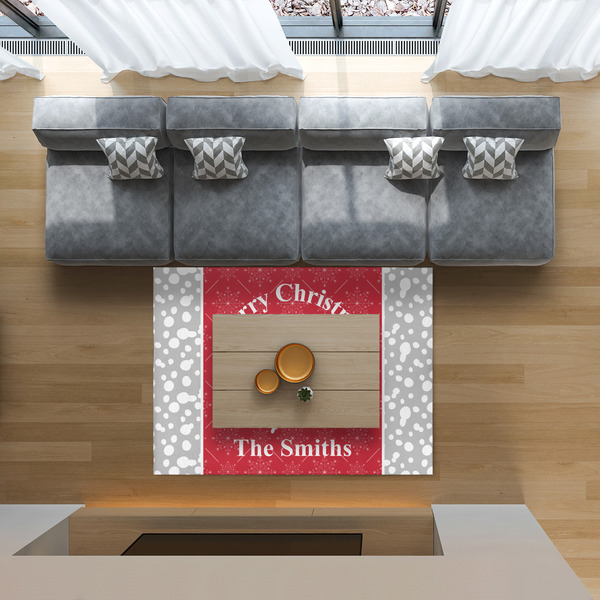 Snowflakes 5'x7' Indoor Area Rugs - IN CONTEXT