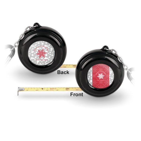 Snowflakes 6-Ft Pocket Tape Measure with Carabiner Hook - Front and Back