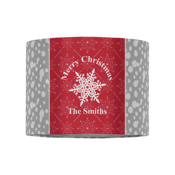 Snowflakes 8" Drum Lampshade - FRONT (Fabric)