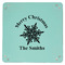 Snowflakes 9" x 9" Teal Leatherette Snap Up Tray - APPROVAL