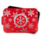 Snowflakes Aluminum Baking Pan - Red Lid - FRONT w/lif off